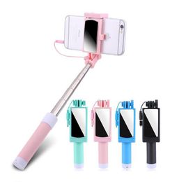 Mini Wireless Bluetooth Selfie Stick with Remote Control and mirror Portable Selfie Monopod7962222