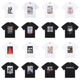 Men's T-shirts 24ss Purple Brand t Shirt Large Designer Tees Mens T-shirt Homme Shirts Women Loose Clothing Luxury Designers Short Sleeve Spring Summer Tide Tee