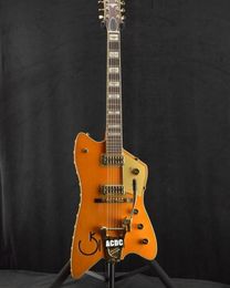 Rare BillyBo Jupiter Orange EddieCochran Thunderbird Electric Guitar Cow Cactus Inlay G logo Knobs Bigs Tremolo Bridge Gold Hardwa8463372