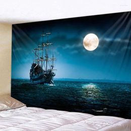 Tapestries Nautical Tapestry Pirate Ship Wall Hanging For Decoration Aesthetics Living Room Bedroom Dormitory Curtain