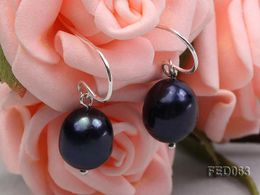 Stud Earrings Unique Pearl Jewellery 10-11mm Dark-purple Oval Freshwater Earring