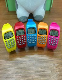 Fashion Electronic Digital LED Watch Casual Silicone Sports watches For Kids Children Multifunction Calculator wristwatch Colorful9819453