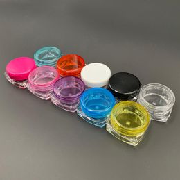 3g 3ML 5g 5ML Plastic Cosmetic Container Multicolored Clear Screw Cap Cream Jar Lip Balm Pill Storage Vial Bottle Smoking Accessor8800344