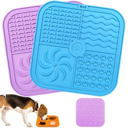 Hund silikonmatta husdjur långsam matplatta hundar pad katt non-halkplats matta tillbehör lämplig för liten medelvalpskattunge