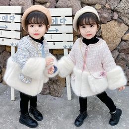 Down Coat Winter Fur Collar Baby Girls Jacket For Woollen Children Warm Windbreaker Velvet Thick