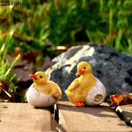 Arts and Crafts Creativity Simulation Animal Duck Small Animal Sculpture Outdoor arden Courtyard Childrens Room Decoration Accessories PresentL2447