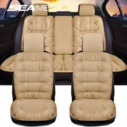 Car Seat Covers SEAMETAL Winter Thicken Cushion Universal Soft Plush Cover Quality Luxury Interior For Vehicle Auto Pad