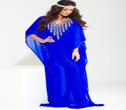 2022 Royal Blue Evening Dresses For Saudi Arabian Womens Luxury Muslim Arabic Arab Caftans Islamic Beaded Dubai kaftan Abaya Gowns4919129