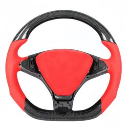 Tesla Model Y 3 XS custom steering wheel forged carbon Fibre and leather steering wheel