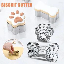 Baking Moulds 4pcs/set Cookie Cutter Pet Dog Bone Shaped Stainless Steel Mold DIY Cake Sugarcraft Pastry Biscuit Mould Kitchen Tool