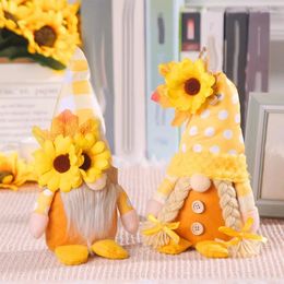 Party Decoration Sunflower Couple's Rudolf Doll Standing Faceless Ornaments Props Autumn