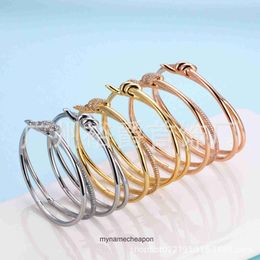 High grade Tiffancy designer bangle Knot Bracelet Double Layer Wrapped Rose Gold Set Diamond Fashion Knot Bracelet Original 1:1 With Real Logo