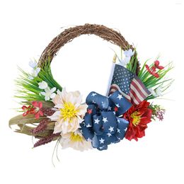 Decorative Flowers US Independence Day Wreath Decoration For Home Easter Display Windows Vine Window Suction Cups