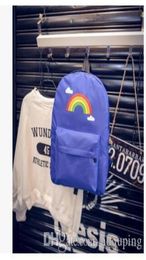 Rainbow backpack style school bag Colourful arc daypack Nice schoolbag Outdoor rucksack Sport day pack backpacking The dark cl6595271