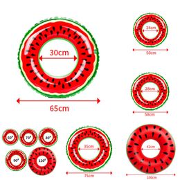New Ring Watermelon Iatable Circle For Kids Adults Swimming Float Beach Party Pool Water Play Toy