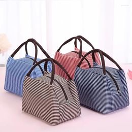 Storage Bags Manufacturer's Direct Sales Striped Bento Bag Insulation Oxford Cloth Waterproof Large Picnic B Ice