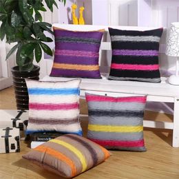 Pillow Square Polyester Colourful Striped Printed Sofa Chair Seat Cover Home Living Room Decor