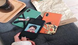 ONE PIECE Phone Case Japan Anime Cartoon Luffy Zoro Coque For iphone Xs MAX XR X 6 6s 7 8 plus Funny smile couple Silicone Capa9268000