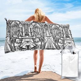 Towel Apocalyptic Illustration No.10 Measure Temples Witnesses Quick Dry Graphic Vintage Sweat Gym Light Weight Novelty