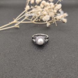 Designer Jewellery Davids Yurmas Ring high Edition Round Diamond Pearl Ring Size Us 6-7-8-9 Four Sizes