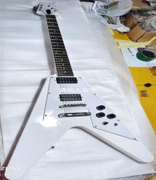 Electric guitar white flying V mahogany body rosewood fingerboard guitar8406759