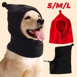 Dog Apparel Fleece Hat Drawstring Adjustment For Dogs Cat Pure Color Puppy Warm Pet Transformation Funny Casual Headgear