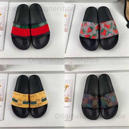 Slippers With Box Designer Slippers For Men Women Floral Striped pantoufle Summer Rubber Fabric Flats Flip Flops Sliders Hot Slides Sandales Beach Shoes T240407