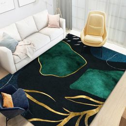 Carpets 120x180cm Marble Jacquard Green Crystal Velvet Carpet Mechanical Wash Floor Mats Water Absorption Quick Drying Rug Living Room