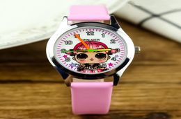 Girl watches Leather band Children Kids Girls Boys Cute Women Casual Fashion Bracelet Colourful pointer Clock WristWatch8427416