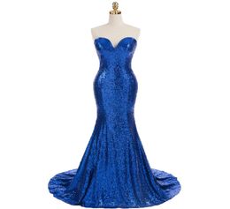 Sweetheart Royal Blue Sequins Bridesmaid Dresses Mermaid Country Maid of Honour Dresses Formal Wedding Guest Dress vestidos de fies6632285