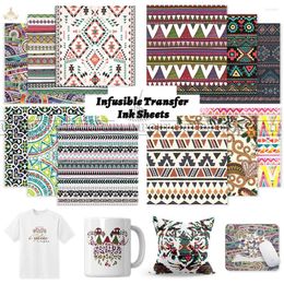 Window Stickers Lucky Goddness Peisley Infusible Transfer Ink Sheet 12x12" Boho Bohemian Pattern Sublimation Paper For Mug Heat Press