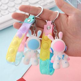 Hooks Space Keyring 3D Solid Soft Adhesive Doll Bag Pendant Car Keychain Bookcase Ring