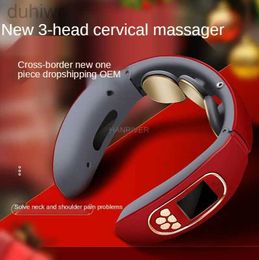 Full Body Massager Cervical spine massager shoulder and neck household electric pulse multifunctional neck protector intelligent heating massager 240407