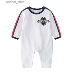 Rompers Baby Rompers Spring Autumn Boy Clothes New Romper Cotton Newborn Baby Girls Kids Designer Cartoon Bee Infant Jumpsuits Clothing L47