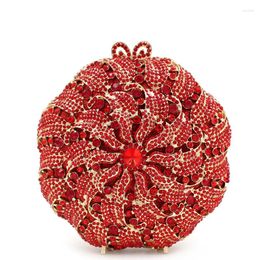 Totes Ladies Pink Red Yellow Crystal Diamond Wedding Evening Bag Bride Purse Wallet Christmas Presents For Woman Chain Shoulder