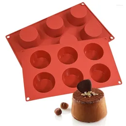 Baking Moulds 6 Cavity Cylinder Green Bean Cake Chocolate Fondant Mould Diy Manual Dripping Food Grade Silicone Mould
