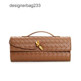 Bags Clutch New French Single Lock Bottegs Woven Venets 2024 Bag Hardware Long Buckle Diagonal Lady Handmade Cross Andiamo Purse Shoulder Women A0NT