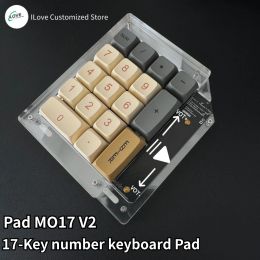 Accessories USB Number Pad Touch Mechanical kit DIY Mini Keyboard 17 Keys Photoshop Accounting Numpad Hotswap Keypad Computer Accessories