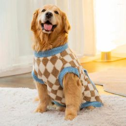 Dog Apparel Fine Stitching Clothes Soft Warm Checked Pattern Stylish Two-leg Design With Pockets For Comfortable Small