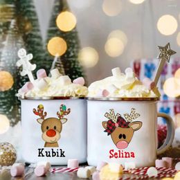 Party Supplies Personalised Christmas Deer Mug Custom Name Xmas Cup Coffee Milk Cups Wine Beer Juice Mugs Gift