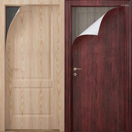 Window Stickers Nordic Self Adhesive Wardrobe Waterproof Art Thicken Door Scratch Wood Grain Kitchen Decor Furniture Films