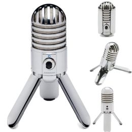 Microphones Original Samson Meteor Mic Studio Recording Condenser Microphone Foldback Leg with USB Cable Carrying Bag for computer