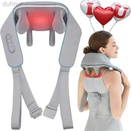 Full Body Massager Electric Neck Shoulder Massager Deep Tissue 5D Shiatsu Back Massagers with HeatWireless Kneading Pillow Squeeze Muscles Massage 240407