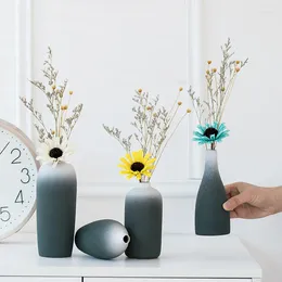 Vases Modern Home Decoration Graduated Colour Ceramic Flower Vase For Living Room Decorations Library Office Decorative