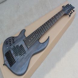 Factory Custom Left Handed 8String Matte Black Electric Bass GuitarBlack HardwaresBasswoodMaple BodyNeckThruBodyOffer Cust1472331