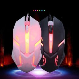 Mice Ergonomic wired gaming mouse button LED 1000 DPI USB computer mouse gaming mouse S1 silent felt with backlight suitable for PC and laptop Y240407