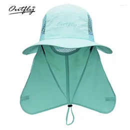 Berets Spring And Summer Breathable Neck Protector Integrated Bucket Hat Outdoor Camping Sun Fishing Shawl