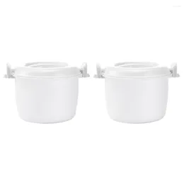 Dinnerware 2 Pcs Hair Steamer Cookware For Microwave Container Simple Rice Cooker Pp Maker Practical Vegetable