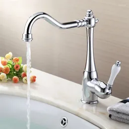 Bathroom Sink Faucets Basin Chrome Silver Brass Faucet Single Handle Swivel Cold Mixer Water Tap Banheiro Torneira