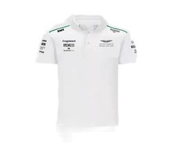 2021 Spring And Autumn New F1 Racing suit Aston Martin team polo shirt sports team uniform shortsleeved white shirt overalls9356759